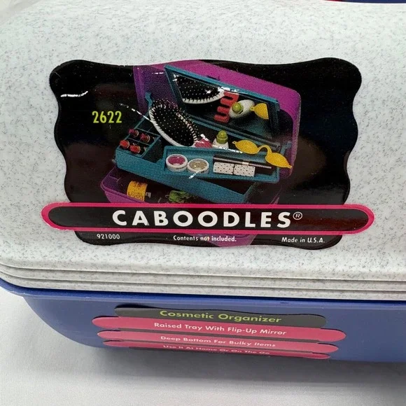 Vintage Caboodles Make Up Storage‎ Organizer Hard Case Mirror 2622 Gray Purple - Picture 4 of 12